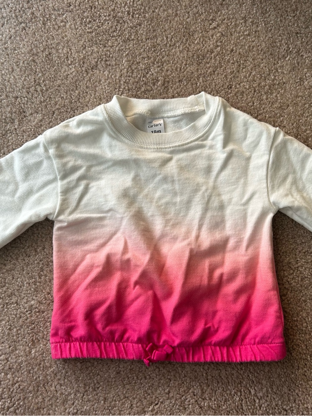 Carter's White to Pink Ombre Long-Sleeve Baby Top